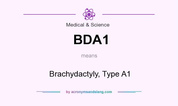 What does BDA1 mean? It stands for Brachydactyly, Type A1