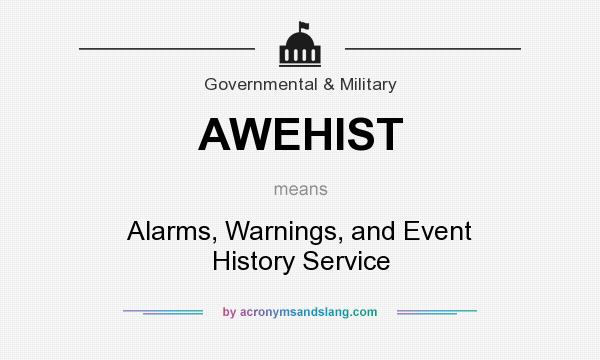 What does AWEHIST mean? It stands for Alarms, Warnings, and Event History Service