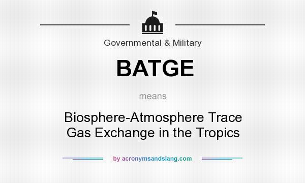 What does BATGE mean? It stands for Biosphere-Atmosphere Trace Gas Exchange in the Tropics