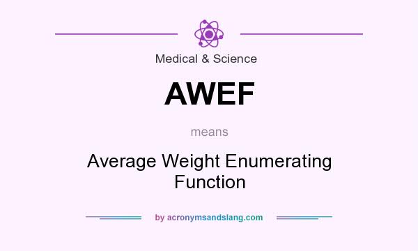 What does AWEF mean? It stands for Average Weight Enumerating Function