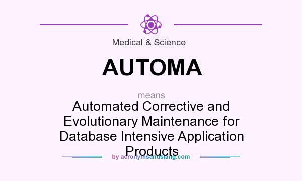 What does AUTOMA mean? It stands for Automated Corrective and Evolutionary Maintenance for Database Intensive Application Products