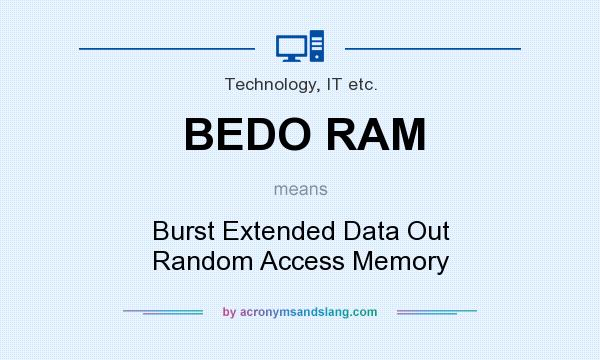 What does BEDO RAM mean? It stands for Burst Extended Data Out Random Access Memory
