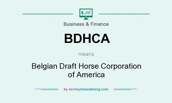 What does BDHCA mean? It stands for Belgian Draft Horse Corporation of America