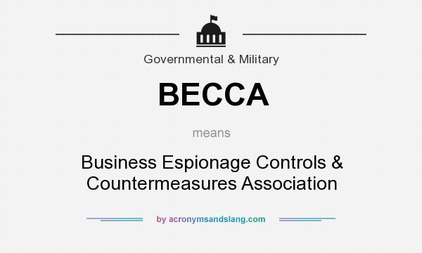 What does BECCA mean? It stands for Business Espionage Controls & Countermeasures Association