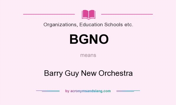 What does BGNO mean? It stands for Barry Guy New Orchestra