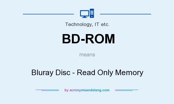 What does BD-ROM mean? It stands for Bluray Disc - Read Only Memory