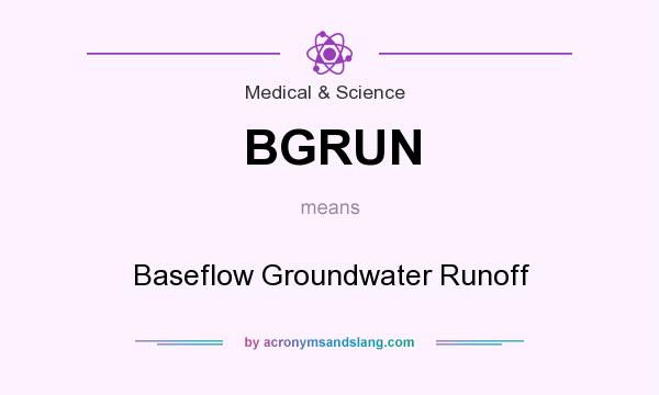 What does BGRUN mean? It stands for Baseflow Groundwater Runoff