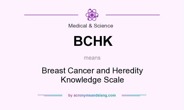What does BCHK mean? It stands for Breast Cancer and Heredity Knowledge Scale