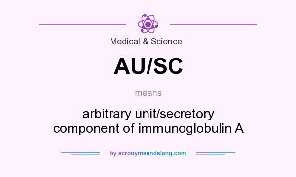 What does AU/SC mean? It stands for arbitrary unit/secretory component of immunoglobulin A