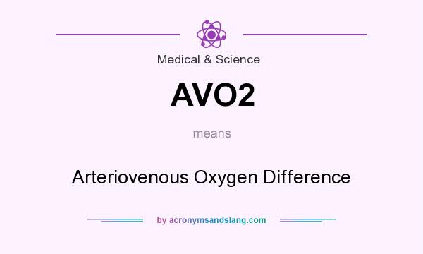What does AVO2 mean? It stands for Arteriovenous Oxygen Difference