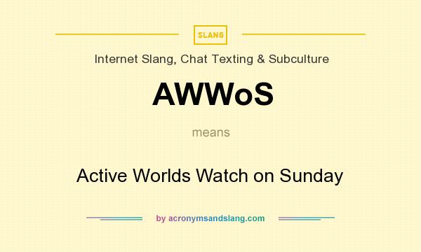 What does AWWoS mean? It stands for Active Worlds Watch on Sunday