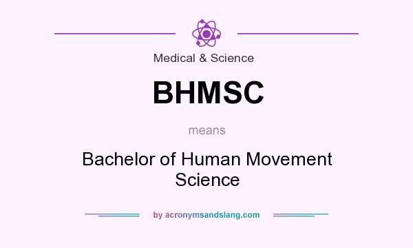 What does BHMSC mean? It stands for Bachelor of Human Movement Science