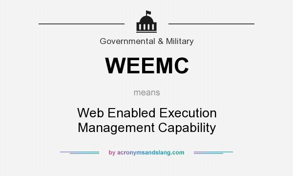 What does WEEMC mean? It stands for Web Enabled Execution Management Capability