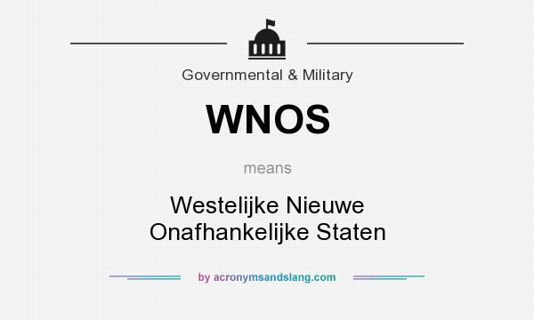 What does WNOS mean? It stands for Westelijke Nieuwe Onafhankelijke Staten