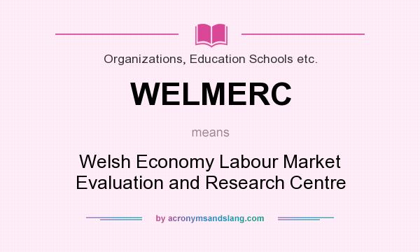 What does WELMERC mean? It stands for Welsh Economy Labour Market Evaluation and Research Centre