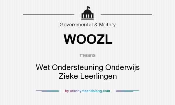 What does WOOZL mean? It stands for Wet Ondersteuning Onderwijs Zieke Leerlingen