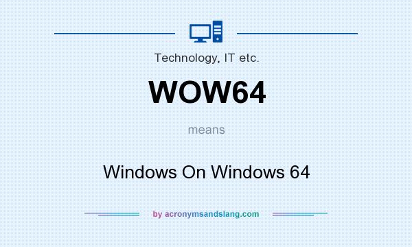 What does WOW64 mean? It stands for Windows On Windows 64