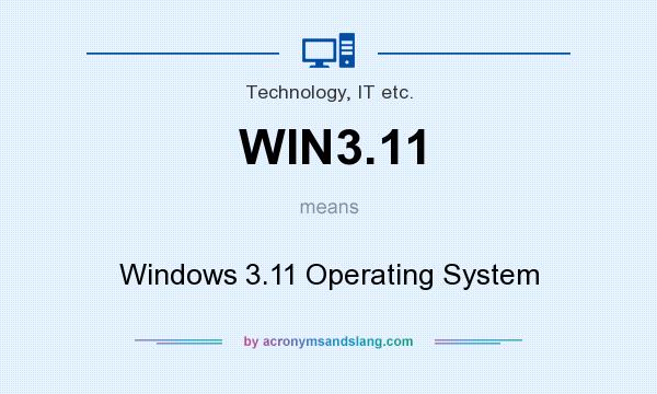 What does WIN3.11 mean? It stands for Windows 3.11 Operating System