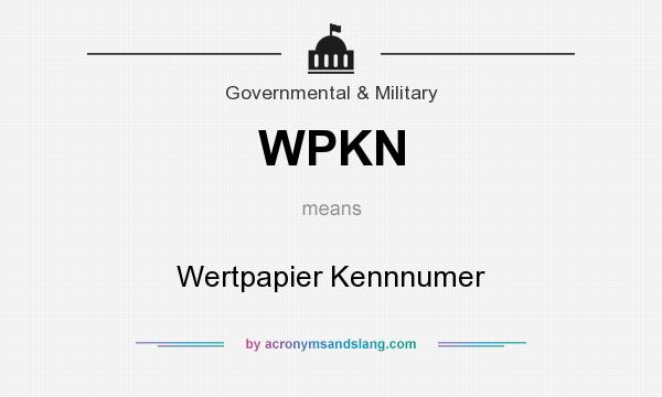 What does WPKN mean? It stands for Wertpapier Kennnumer