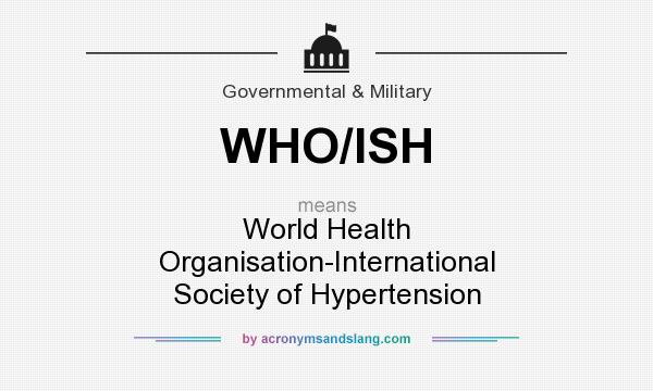 What does WHO/ISH mean? It stands for World Health Organisation-International Society of Hypertension