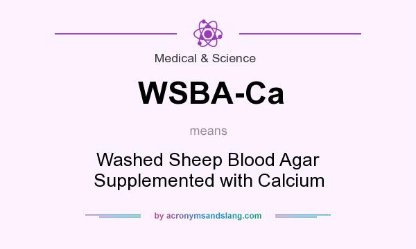 What does WSBA-Ca mean? It stands for Washed Sheep Blood Agar Supplemented with Calcium