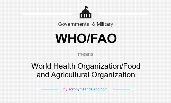 What does WHO/FAO mean? It stands for World Health Organization/Food and Agricultural Organization