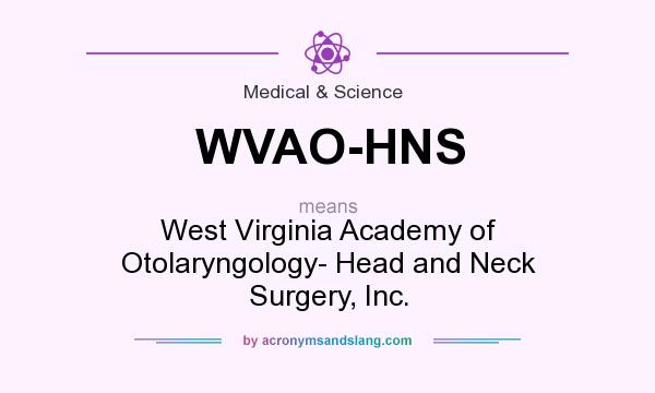 What does WVAO-HNS mean? It stands for West Virginia Academy of Otolaryngology- Head and Neck Surgery, Inc.