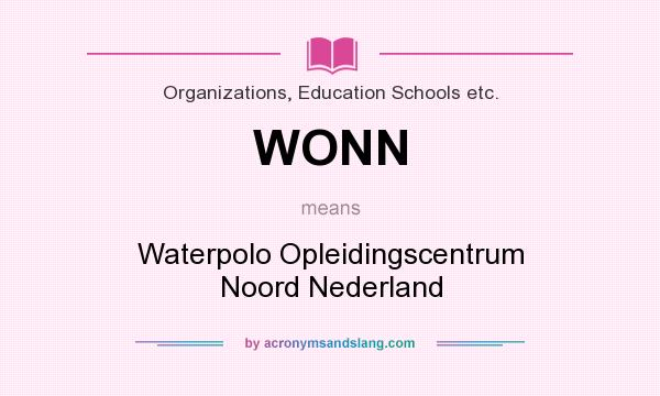 What does WONN mean? It stands for Waterpolo Opleidingscentrum Noord Nederland