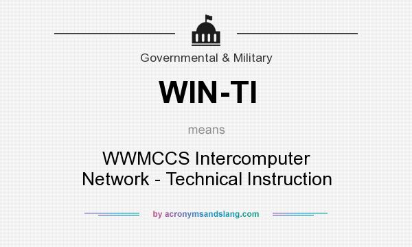 What does WIN-TI mean? It stands for WWMCCS Intercomputer Network - Technical Instruction