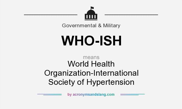 What does WHO-ISH mean? It stands for World Health Organization-International Society of Hypertension