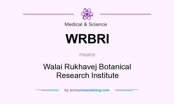 What does WRBRI mean? It stands for Walai Rukhavej Botanical Research Institute