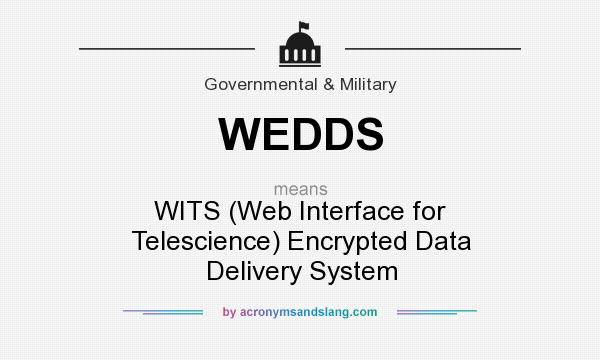 What does WEDDS mean? It stands for WITS (Web Interface for Telescience) Encrypted Data Delivery System