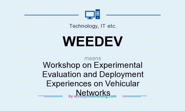 What does WEEDEV mean? It stands for Workshop on Experimental Evaluation and Deployment Experiences on Vehicular Networks