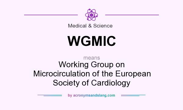 What does WGMIC mean? It stands for Working Group on Microcirculation of the European Society of Cardiology