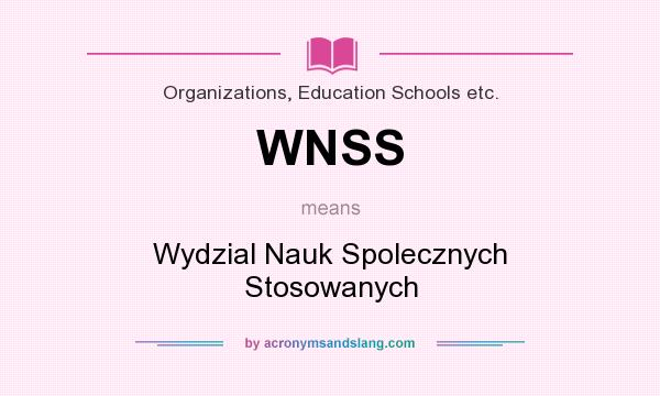 What does WNSS mean? It stands for Wydzial Nauk Spolecznych Stosowanych