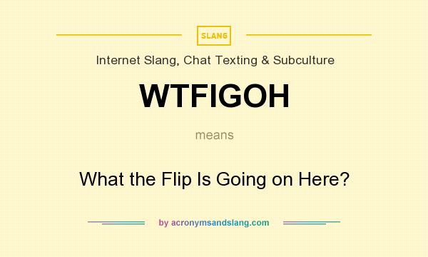 What does WTFIGOH mean? It stands for What the Flip Is Going on Here?