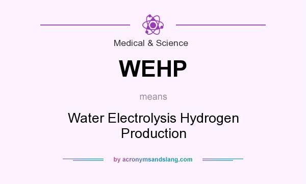 What does WEHP mean? It stands for Water Electrolysis Hydrogen Production