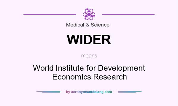What does WIDER mean? It stands for World Institute for Development Economics Research