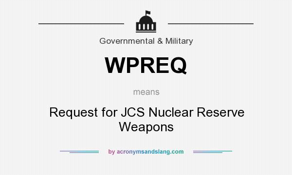 What does WPREQ mean? It stands for Request for JCS Nuclear Reserve Weapons