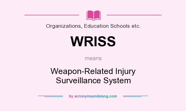 What does WRISS mean? It stands for Weapon-Related Injury Surveillance System