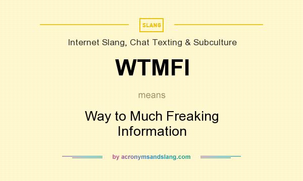 What does WTMFI mean? It stands for Way to Much Freaking Information
