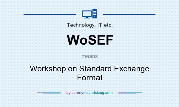 What does WoSEF mean? It stands for Workshop on Standard Exchange Format