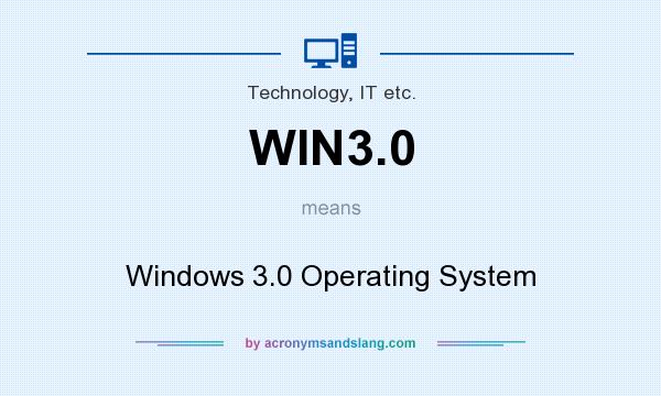 What does WIN3.0 mean? It stands for Windows 3.0 Operating System