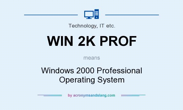 What does WIN 2K PROF mean? It stands for Windows 2000 Professional Operating System
