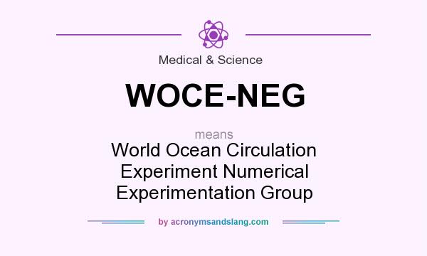 What does WOCE-NEG mean? It stands for World Ocean Circulation Experiment Numerical Experimentation Group