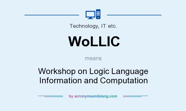 What does WoLLIC mean? It stands for Workshop on Logic Language Information and Computation