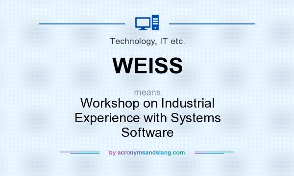What does WEISS mean? It stands for Workshop on Industrial Experience with Systems Software