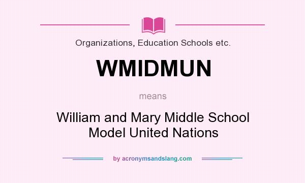 What does WMIDMUN mean? It stands for William and Mary Middle School Model United Nations