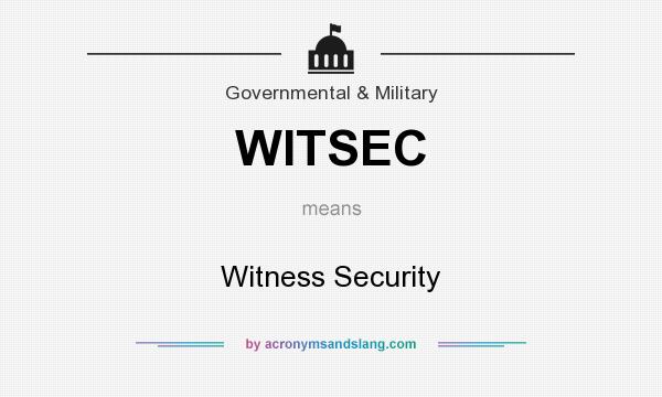 What does WITSEC mean? It stands for Witness Security