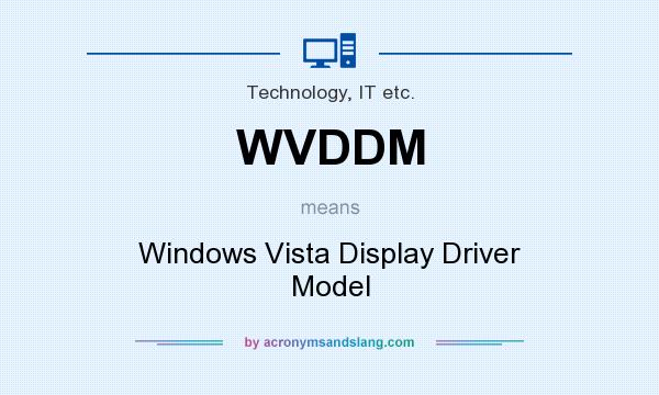 What does WVDDM mean? It stands for Windows Vista Display Driver Model
